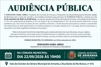 Câmara promove audiência pública para avaliação das metas fiscais