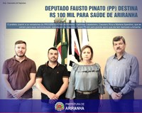 Deputado Fausto Pinato (PP) Destina R$ 100 Mil Para Saúde De Ariranha